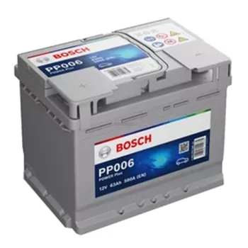   Bosch Power Plus Line PP006 0092PP0060 indítóakkumulátor, 12V 63Ah 580A B+ EU, magas