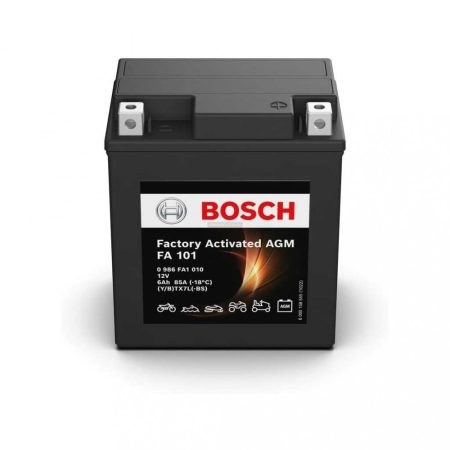 Bosch FA101 (M6 006, YTX7L-4, YTX7L-BS) gyárilag aktivált AGM motorakkumulátor, 12V 6Ah 100A