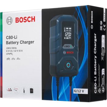   Bosch C80-Li akkumulátortöltő csepptöltő, Li-Ion akkumulátorokhoz is, 6/12V, 15A