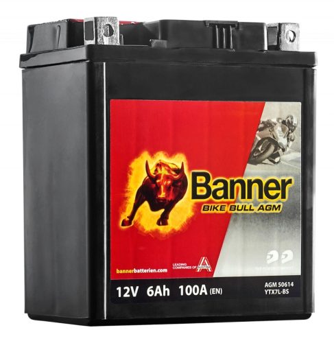 Banner Bike Bull AGM motorkerékpár-akkumulátor, YTX7L-BS