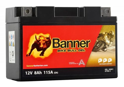 Banner Bike Bull GEL motorkerékpár-akkumulátor, GT9B-4 (YT9B-4)