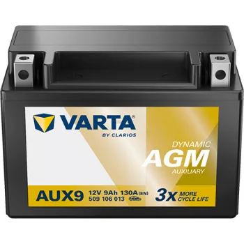  Varta Dynamic AUX - 12v 9ah - kiegészítő akkumulátor - bal+ AGM *YTX9 *AUX9