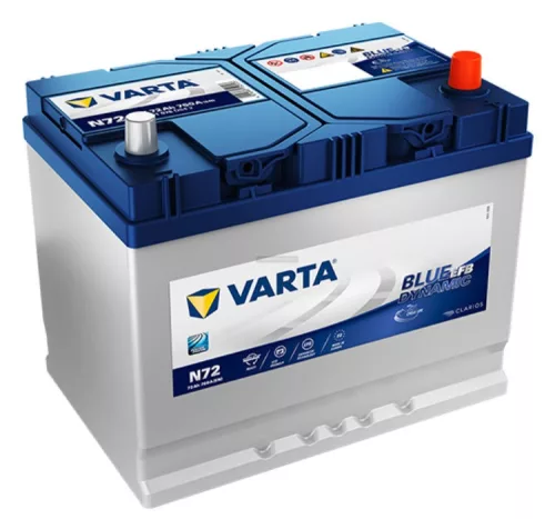 Varta EFB akkumulátor 12V 72Ah/760A D26 ázsiai kivitel jobb+