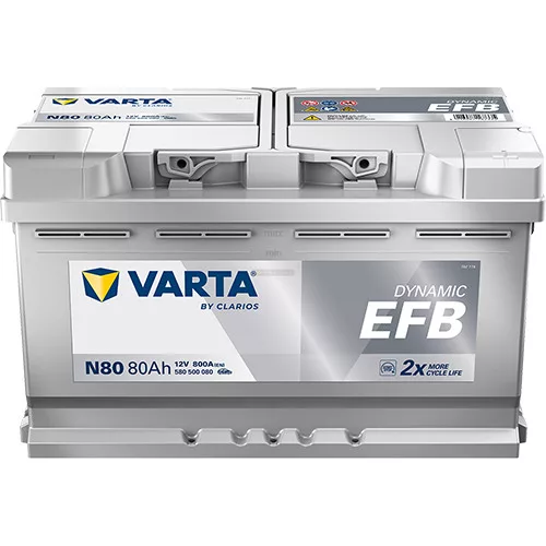 Varta Dynamic EFB - 12v 80ah - autó akkumulátor - jobb+