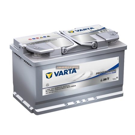 Varta AGM munka akku 12V 80Ah jobb+