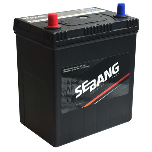 Sebang 12v 38Ah 300a japán bal+ akkumulátor (vékony sarus)