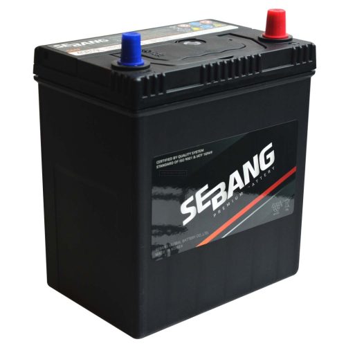 Sebang 12v 38Ah 300a japán jobb+ akkumulátor (vékony sarus)