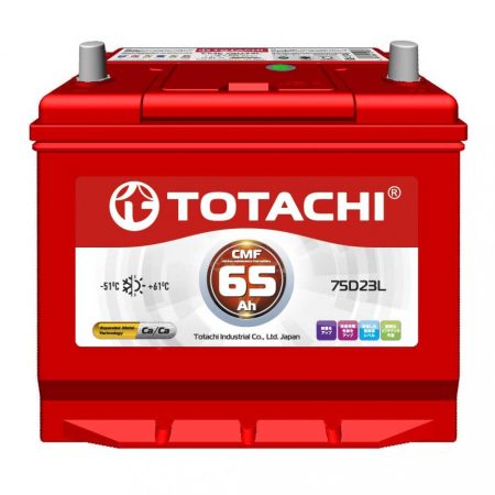 Totachi D23L prémium akkumulátor, 12V 65Ah 600A, japán, J+