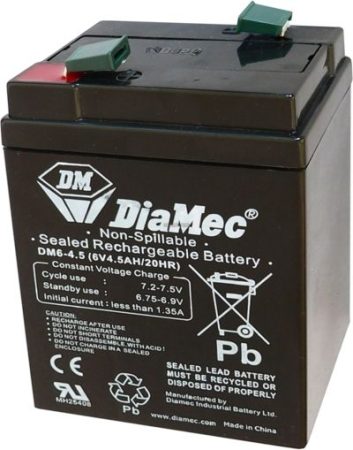 Diamec 6V 4,5Ah zselés akkumulátor