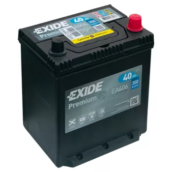   Exide Premium EA406 akkumulátor, 12V 40Ah 350A J+, japán, (Honda Jazz GD, GE)