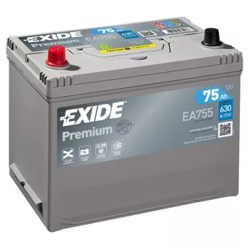 Exide Premium EA755 akkumulátor, 12V 75Ah 630A B+,  japán