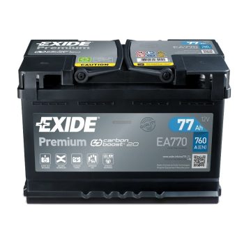 12V 77Ah autó akkumulátor Exide Premium jobb+ 