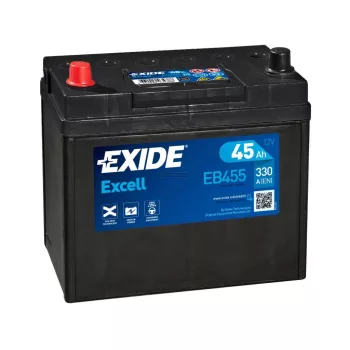 Exide Excell EB455 akkumulátor, 12V 45Ah 330A B+, japán