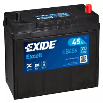 Exide Excell EB456 akkumulátor, 12V 45Ah 300A J+, japán