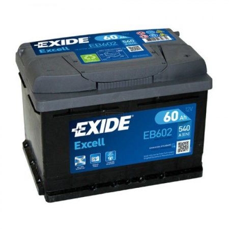 Exide Excell 12V 60Ah jobb+ autó akkumulátor EB602