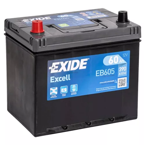 Exide Excell EB605 akkumulátor, 12V 60Ah 480A B+, japán