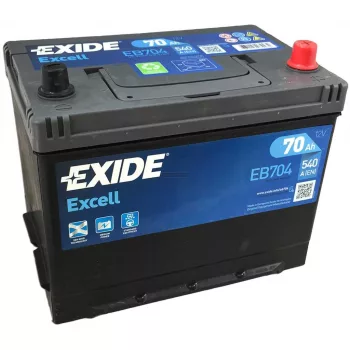 Exide Excell EB704 akkumulátor, 12V 70Ah 540A J+, japán