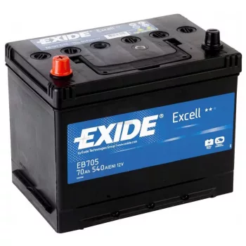 Exide Excell EB705 akkumulátor, 12V 70Ah 540A B+, japán
