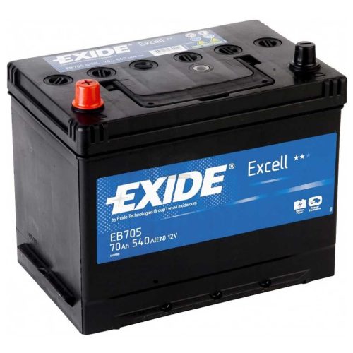Exide Excell EB705 akkumulátor, 12V 70Ah 540A B+, japán