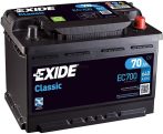 Exide Classic autó akkumulátor 12V 70Ah jobb+ EC700