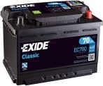 Exide Classic autó akkumulátor 12V 70Ah jobb+ EC700