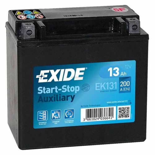 Exide Start-Stop Auxiliary EK131 akkumulátor, 12V 13Ah 200A B+