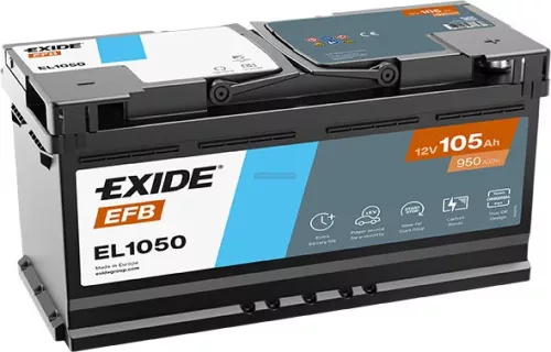 Exide Start-Stop EFB EL1050 akkumulátor, 12V 105Ah 950A, J+ EU, magas