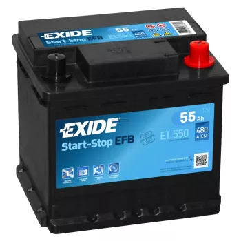   Exide Start-Stop EFB EL550 akkumulátor, 12V 55Ah 540A J+ EU, magas
