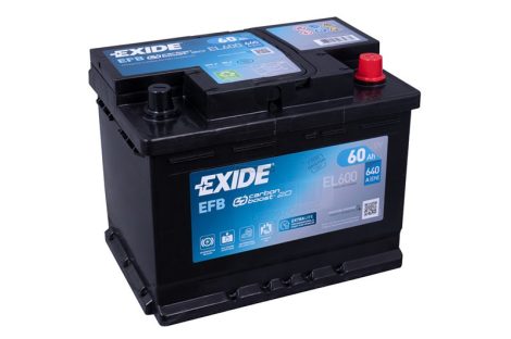 Exide 12V 60Ah Start-Stop akkumulátor EFB jobb+ EL600 640A