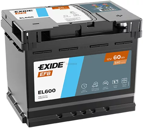 Exide 12V 60Ah Start-Stop akkumulátor EFB jobb+ EL600 640A