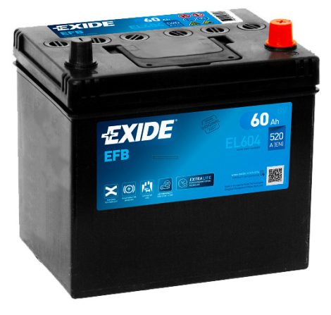 Exide EFB Start Stop akkumulátor 12V 60Ah 520A jobb+