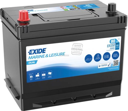 Exide Dual Flooded 80Ah 510A bal+ munka akkumulátor