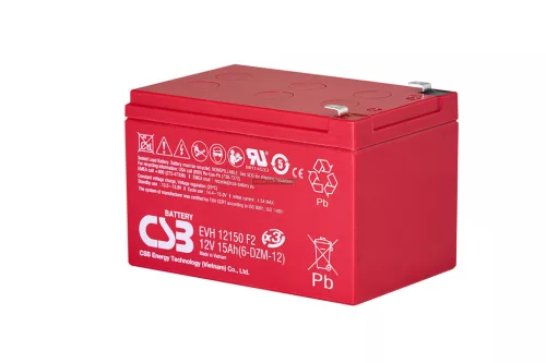Zselés akkumulátor CSB EVH12150 F2 (12V/15Ah)