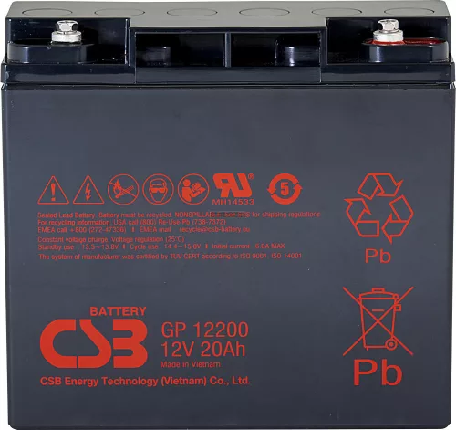 Zselés akkumulátor CSB GP12200 (12V/22,6Ah)