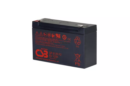 Zselés akkumulátor CSB GP6120 F2 (6V/12Ah)