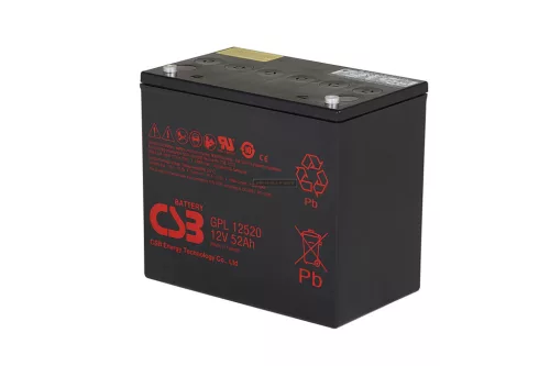 Zselés akkumulátor CSB GPL12520 (12V/52Ah)