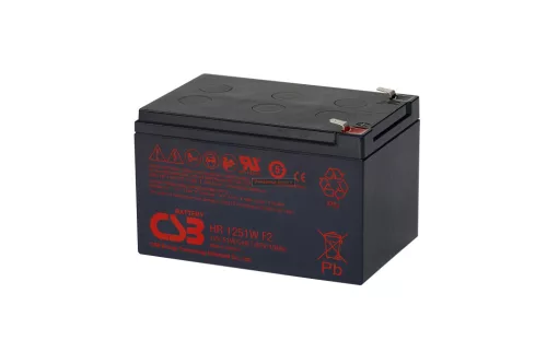 Zselés akkumulátor CSB HR1251W F2 (12V/12,5Ah)
