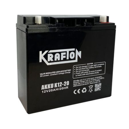 Krafton 12V 20Ah zselés akkumulátor 