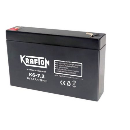 Krafton 6V 7,2Ah zselés akkumulátor 