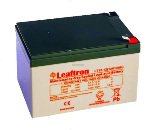 Leaftron 12V 12Ah zselés akkumulátor F2 / elektromos kerékpár