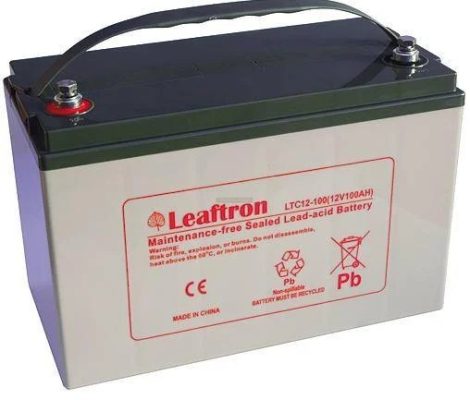 Leaftron 12V 100Ah zselés, szünetmentes akkumulátor