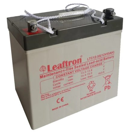 Leaftron 12V 55Ah zselés, szünetmentes akkumulátor 
