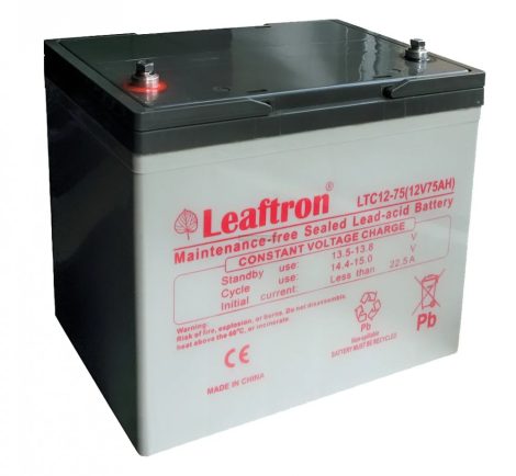 Leaftron 12V 75Ah zselés akkumulátor