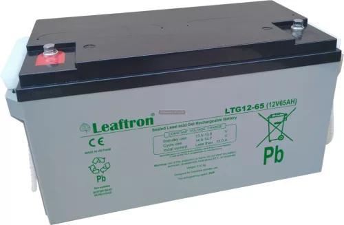 Zselés akkumulátor Leaftron LTG12-65 (12V/65Ah)