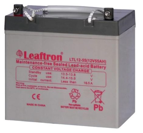 Leaftron 12V 55ah Longlife zselés akkumulátor