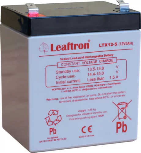 Zselés akkumulátor Leaftron LTX12-5 T2 (12V 5Ah)