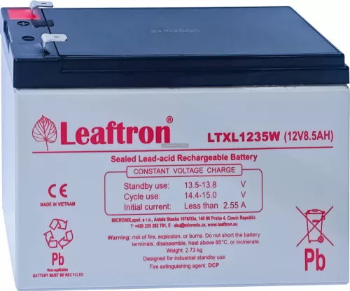 Zselés akkumulátor Leaftron LTXL1235W (12V 8,5Ah)