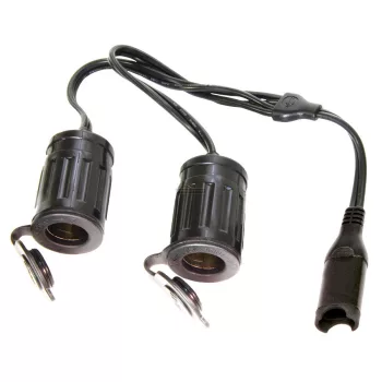   OptiMATE kiegészítő O-26 – Átalakító SAE-ról 2x 12V AUTO aljzat-ra, Y-elosztó