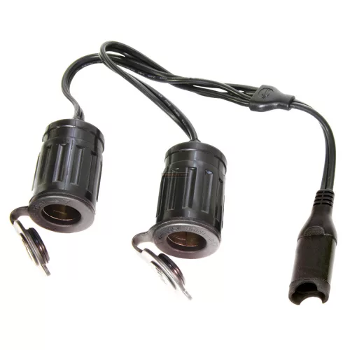 OptiMATE kiegészítő O-26 – Átalakító SAE-ról 2x 12V AUTO aljzat-ra, Y-elosztó