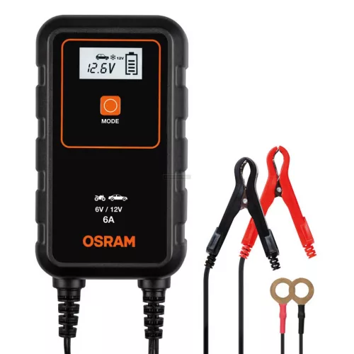 Osram OEBCS906 akkumulátor töltő és szinten tartó többfázisos töltési ciklussal, 6/12V 6A